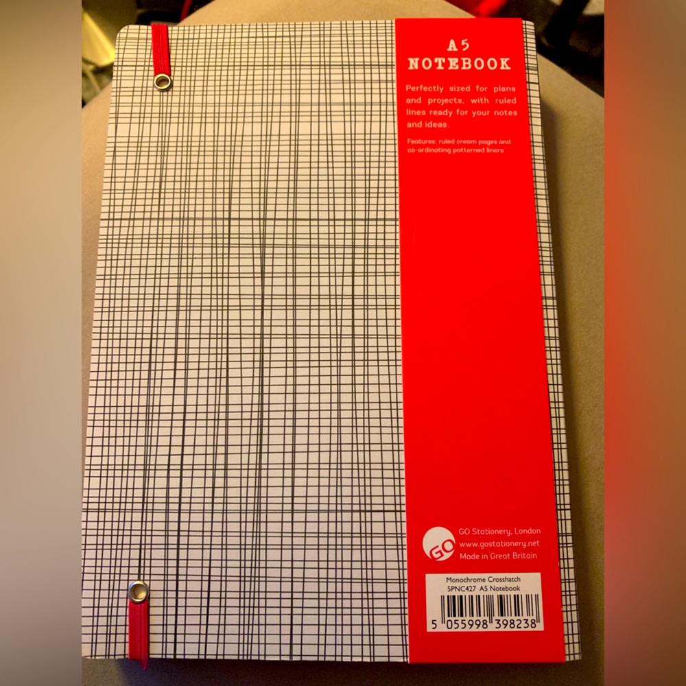 FREE w/$50 purchase || Black and white line cover notebook